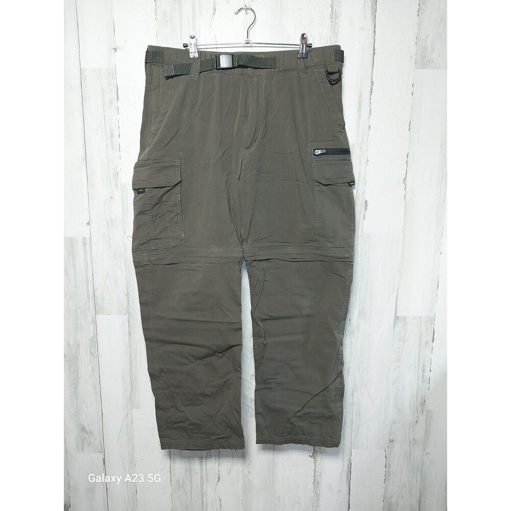 BC Clothing Men's Convertible Cargo Pants Lx30 Green